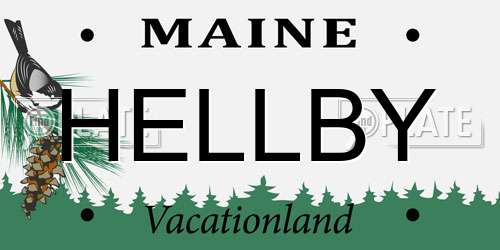 HELLBY Maine License Plate