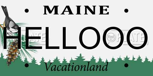 HELLOOO Maine License Plate