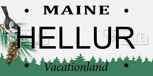 HELLUR Maine License Plate