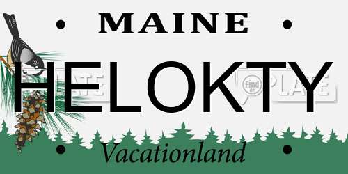 HELOKTY Maine License Plate
