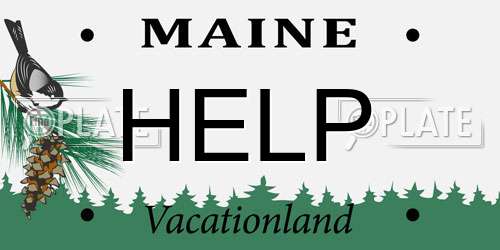 HELP Maine License Plate
