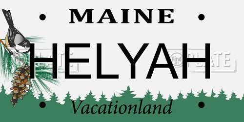 HELYAH Maine License Plate