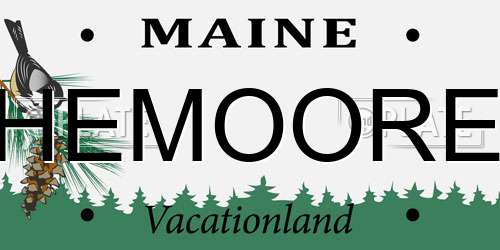 HEMOORE Maine License Plate