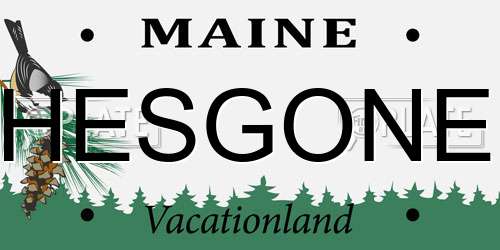 HESGONE Maine License Plate