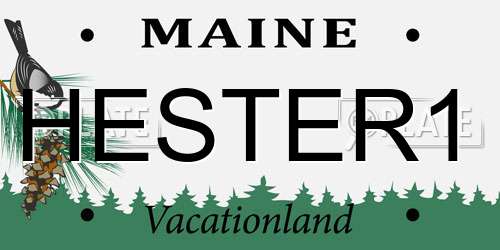 HESTER1 Maine License Plate