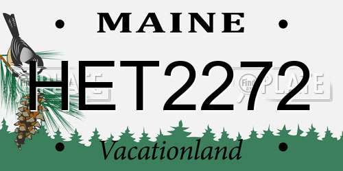 HET2272 Maine License Plate