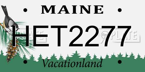 HET2277 Maine License Plate