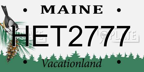 HET2777 Maine License Plate