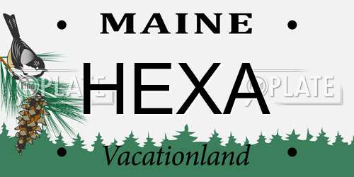 HEXA Maine License Plate