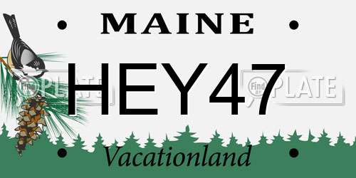 HEY47 Maine License Plate