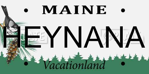 HEYNANA Maine License Plate