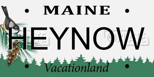 HEYNOW Maine License Plate