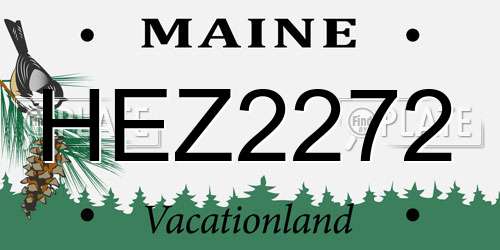 HEZ2272 Maine License Plate