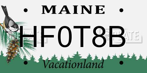HF0T8B Maine License Plate