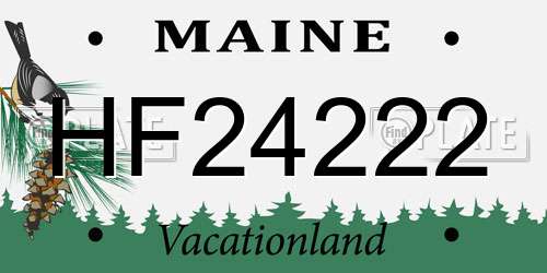 HF24222 Maine License Plate