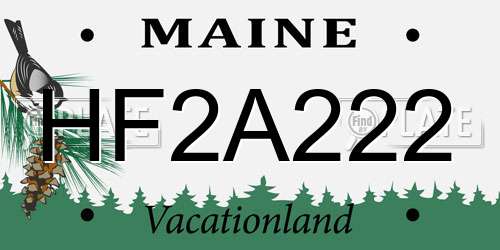 HF2A222 Maine License Plate