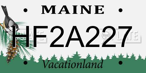 HF2A227 Maine License Plate