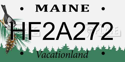 HF2A272 Maine License Plate