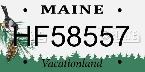 HF58557 Maine License Plate