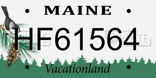 HF61564 Maine License Plate