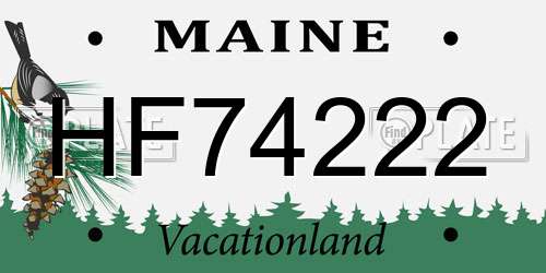 HF74222 Maine License Plate