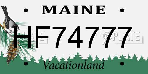 HF74777 Maine License Plate
