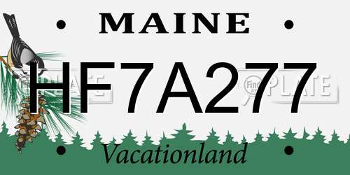 HF7A277 Maine License Plate