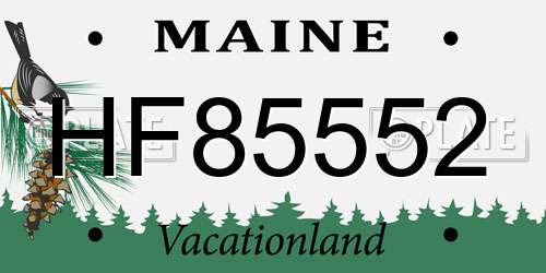 HF85552 Maine License Plate