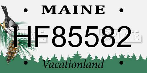 HF85582 Maine License Plate