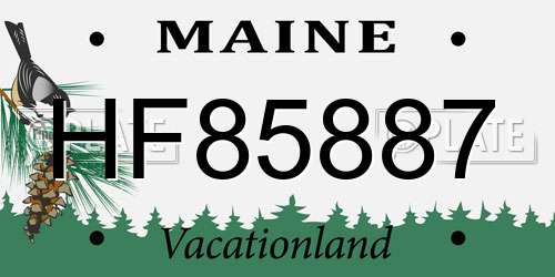 HF85887 Maine License Plate