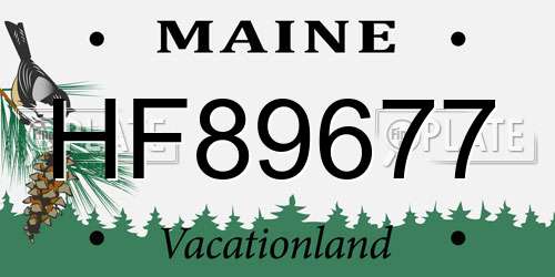HF89677 Maine License Plate