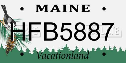HFB5887 Maine License Plate
