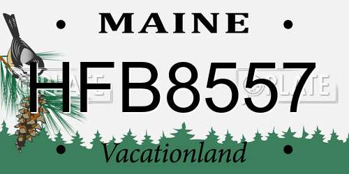 HFB8557 Maine License Plate