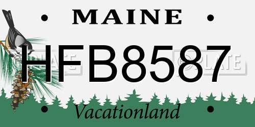 HFB8587 Maine License Plate