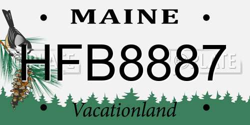 HFB8887 Maine License Plate
