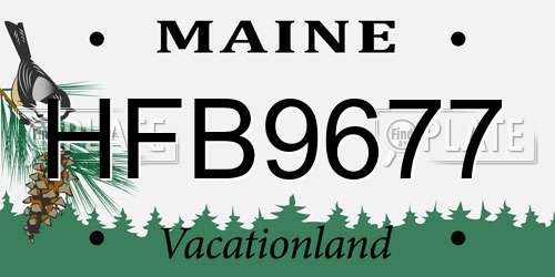 HFB9677 Maine License Plate