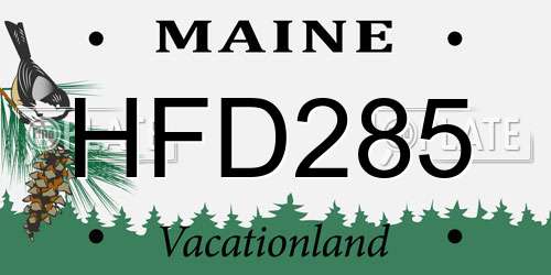 HFD285 Maine License Plate