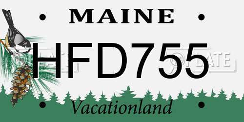 HFD755 Maine License Plate