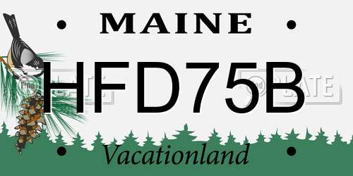 HFD75B Maine License Plate