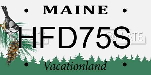 HFD75S Maine License Plate