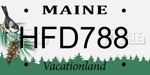 HFD788 Maine License Plate