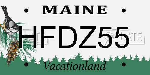 HFDZ55 Maine License Plate