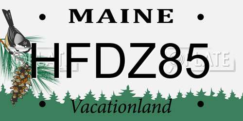 HFDZ85 Maine License Plate