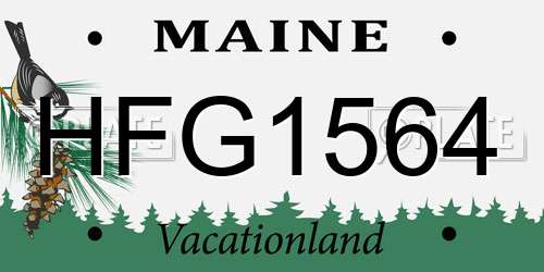 HFG1564 Maine License Plate