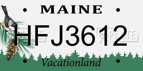 HFJ3612 Maine License Plate