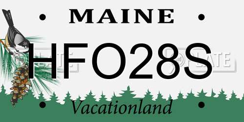 HFO28S Maine License Plate