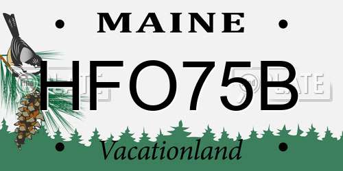 HFO75B Maine License Plate
