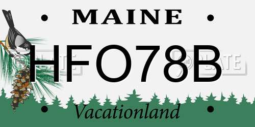 HFO78B Maine License Plate