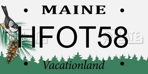 HFOT58 Maine License Plate