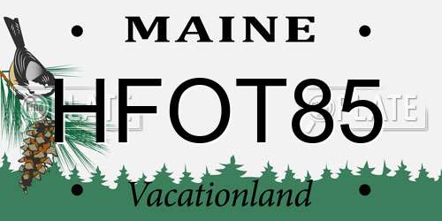 HFOT85 Maine License Plate